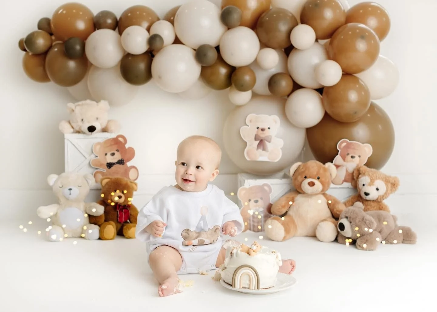 Milk bath portrait from a first birthday session