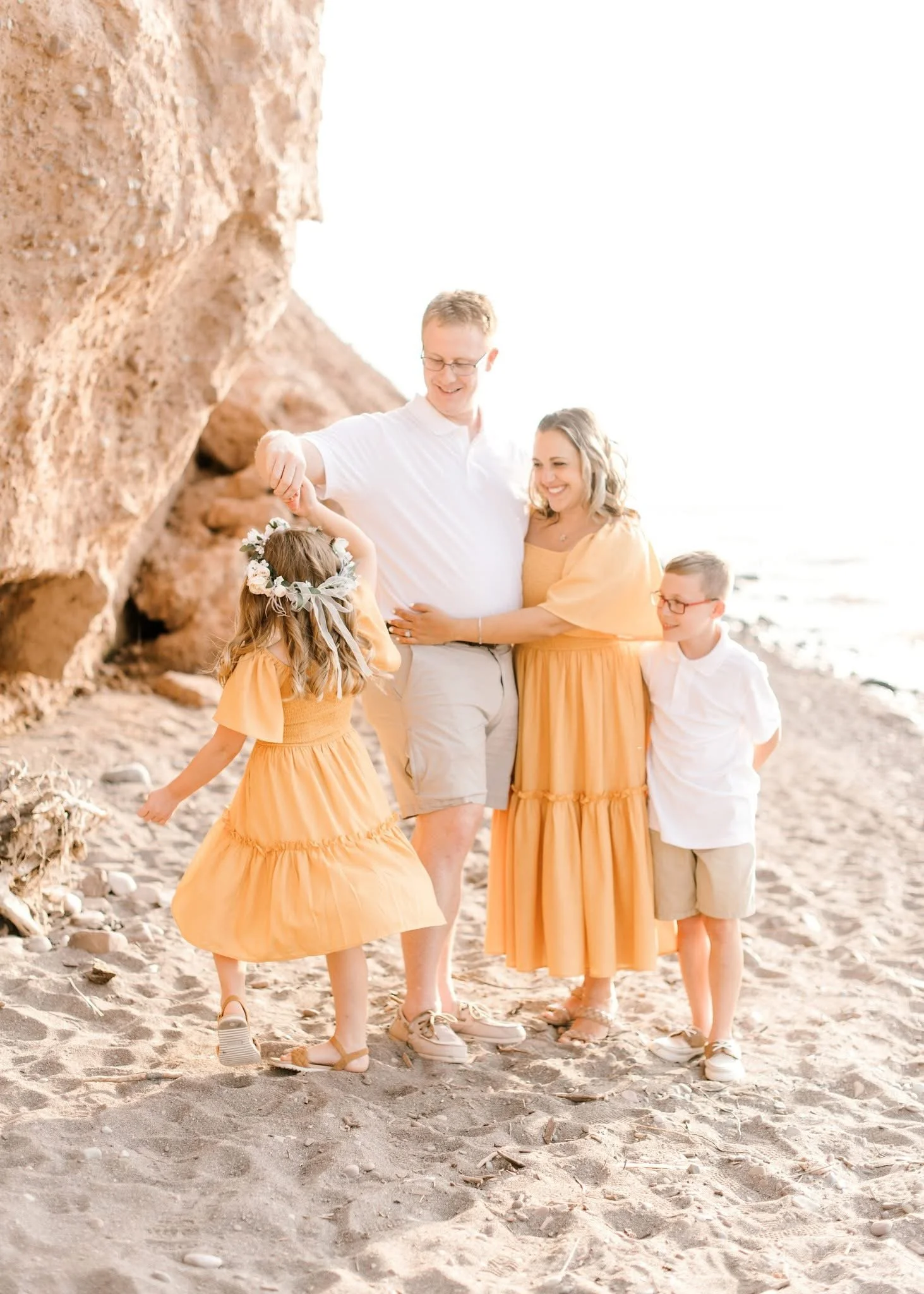 Family photographed together outdoors in Central New York