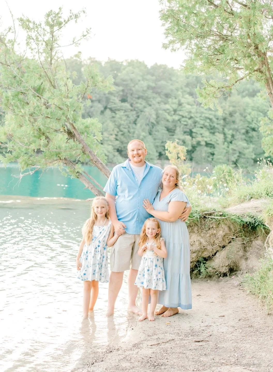 Family photographed together outdoors in Central New York