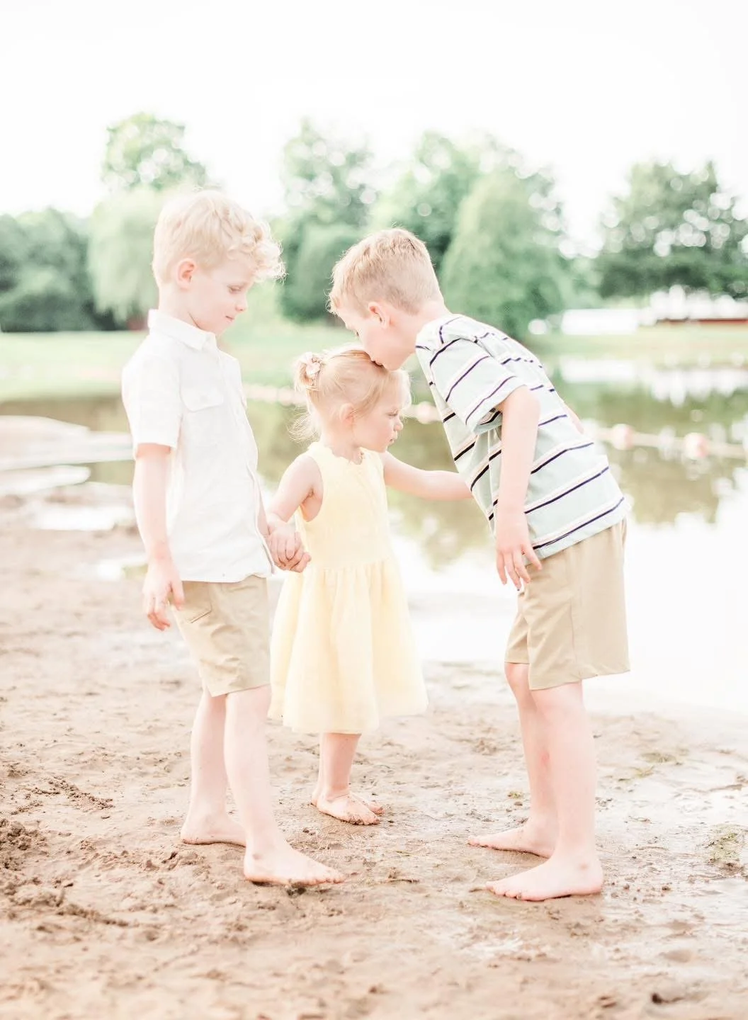 Family photographed together outdoors in Central New York