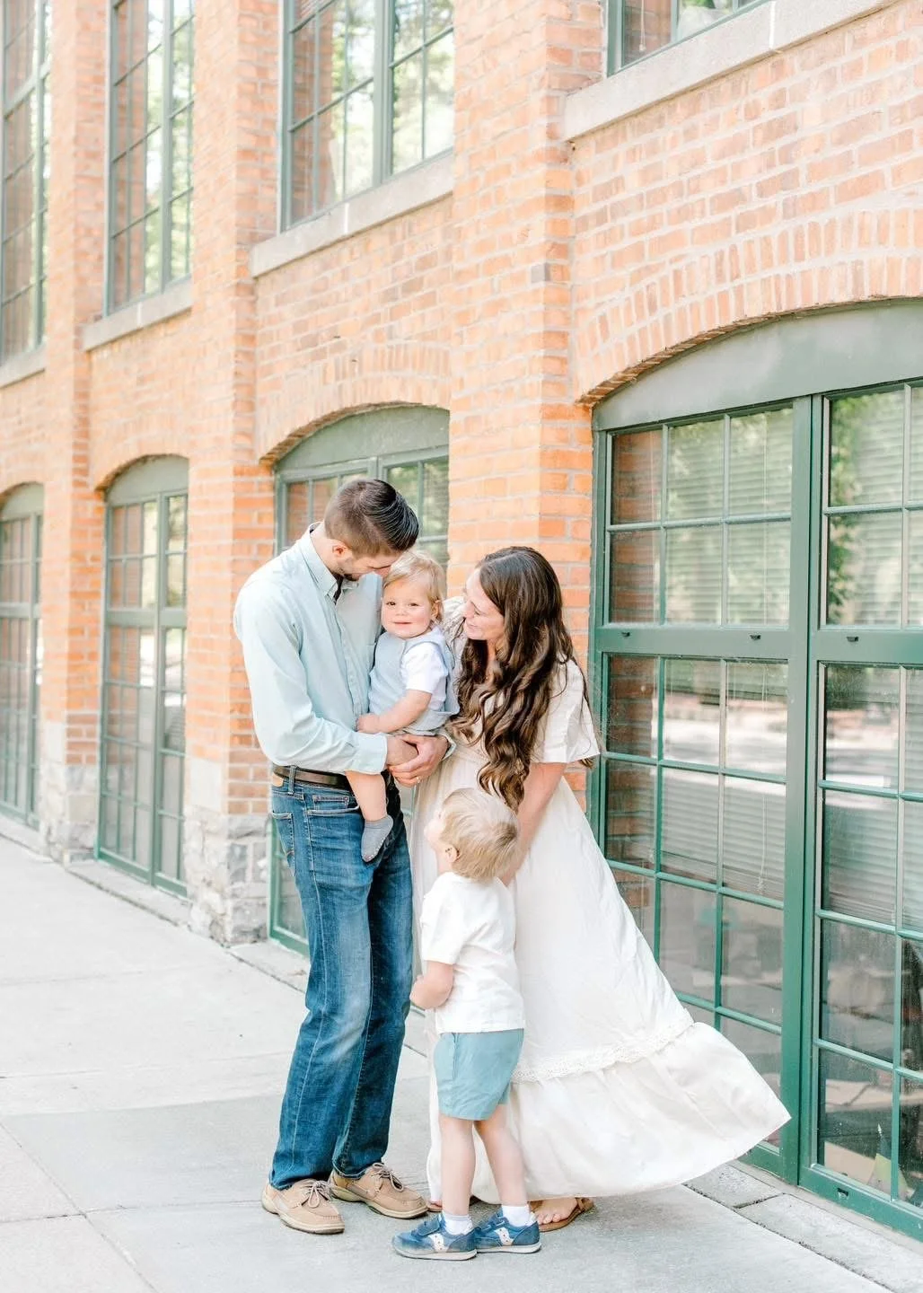 Candid moment from a Central New York family portrait session