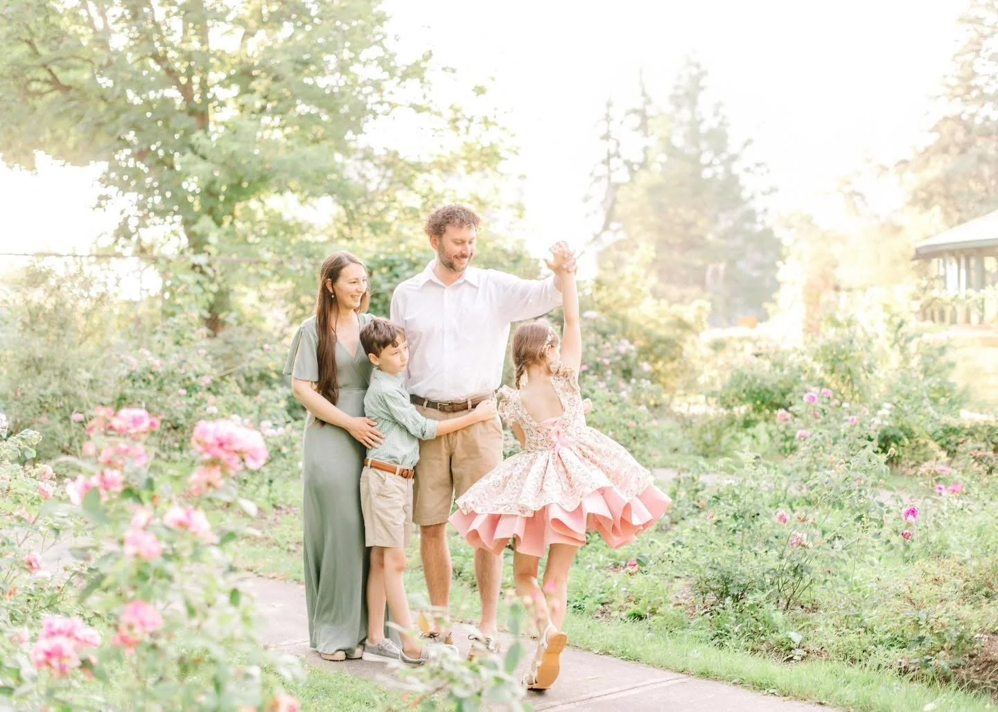Family photographed together outdoors in Central New York
