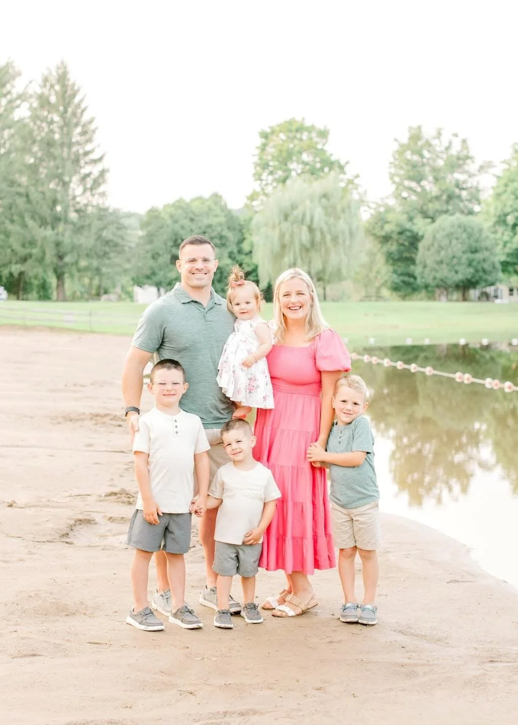 Parents and children during a relaxed family session near Syracuse, NY