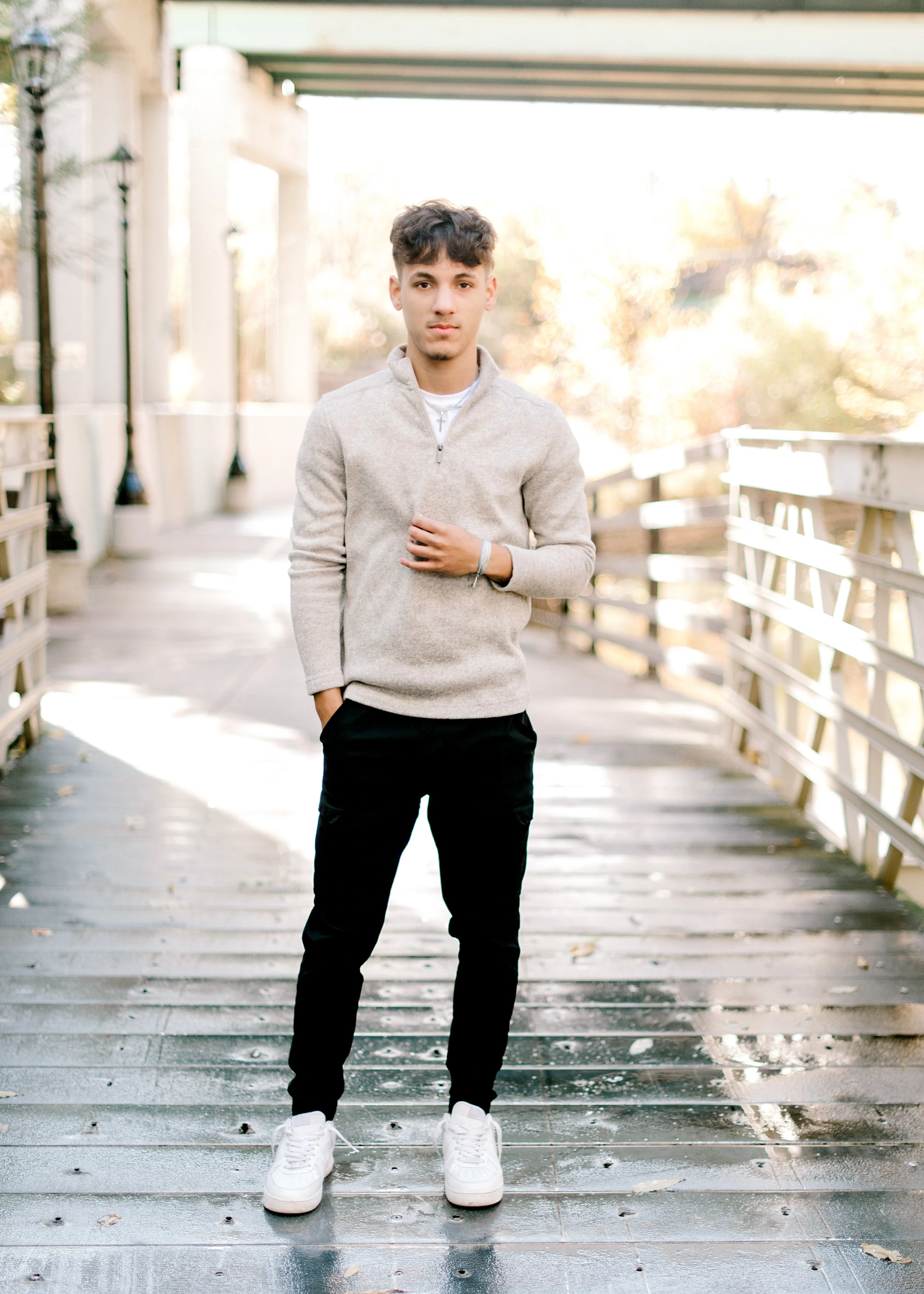 Relaxed senior portrait in natural evening light